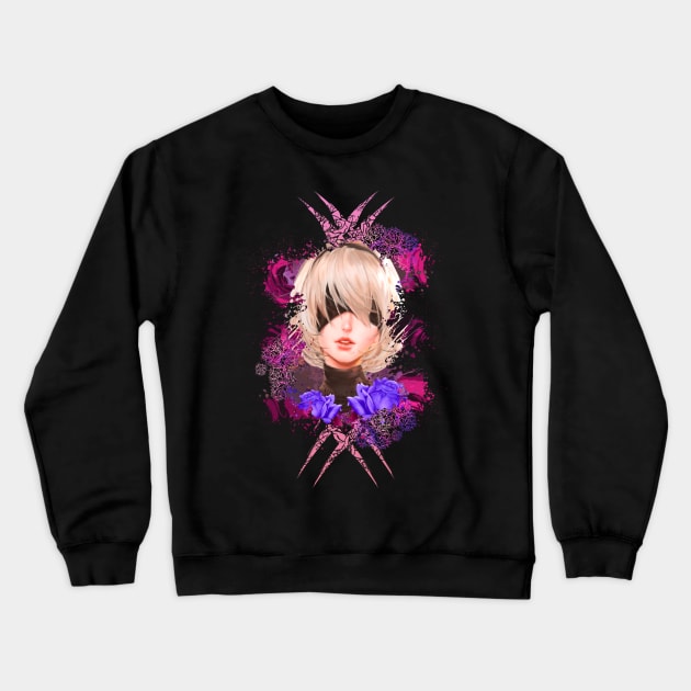 Android Girl - Pink Abstract Crewneck Sweatshirt by Scailaret